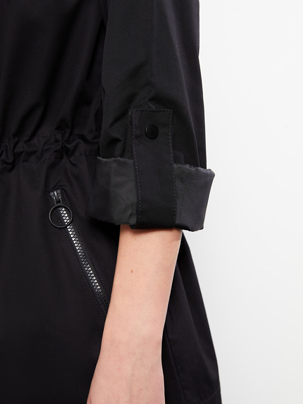 Women's Hooded Plain Coat-3