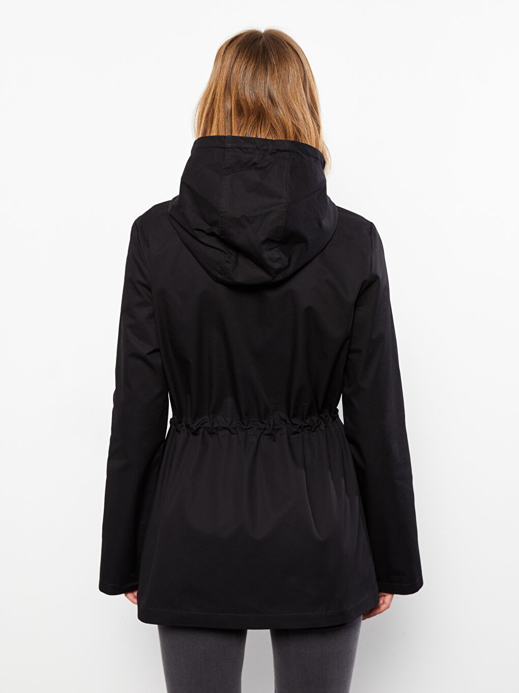 Women's Hooded Plain Coat-5