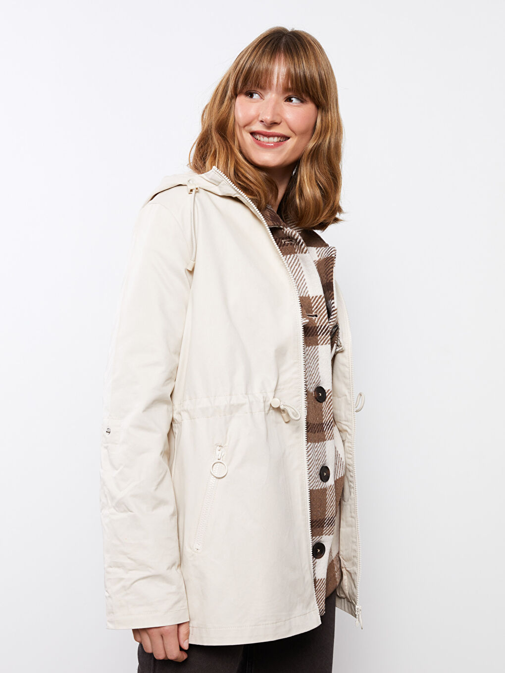 LCWAIKIKI Classic Women's Hooded Plain Coat -S30618Z8-S0L