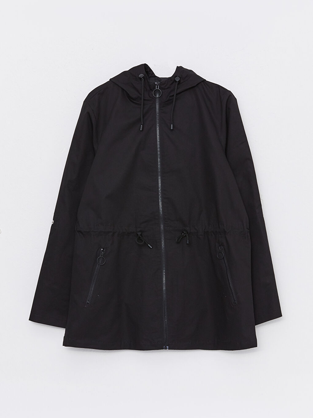 Women's Hooded Plain Coat-6