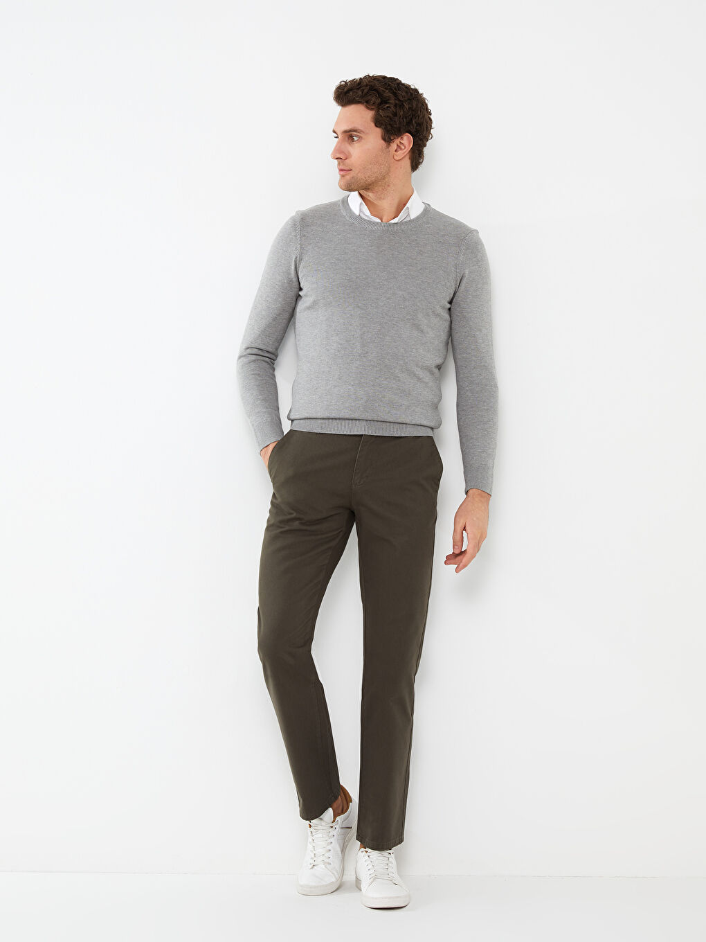 Haki Rahat Kalıp Erkek Chino Pantolon