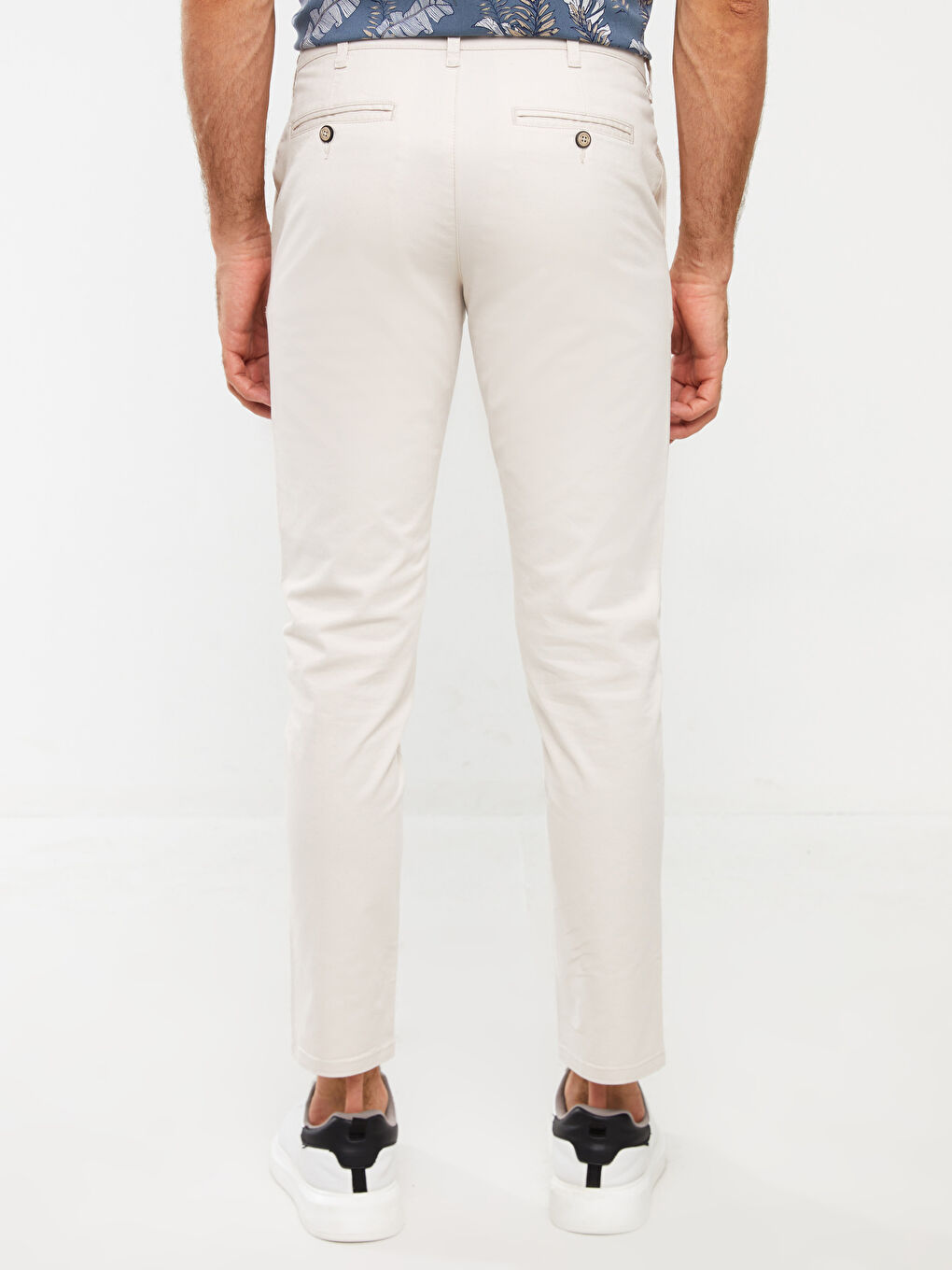 LCWAIKIKI Classic Açık Gri Slim Fit Gabardin Erkek Chino Pantolon - 4