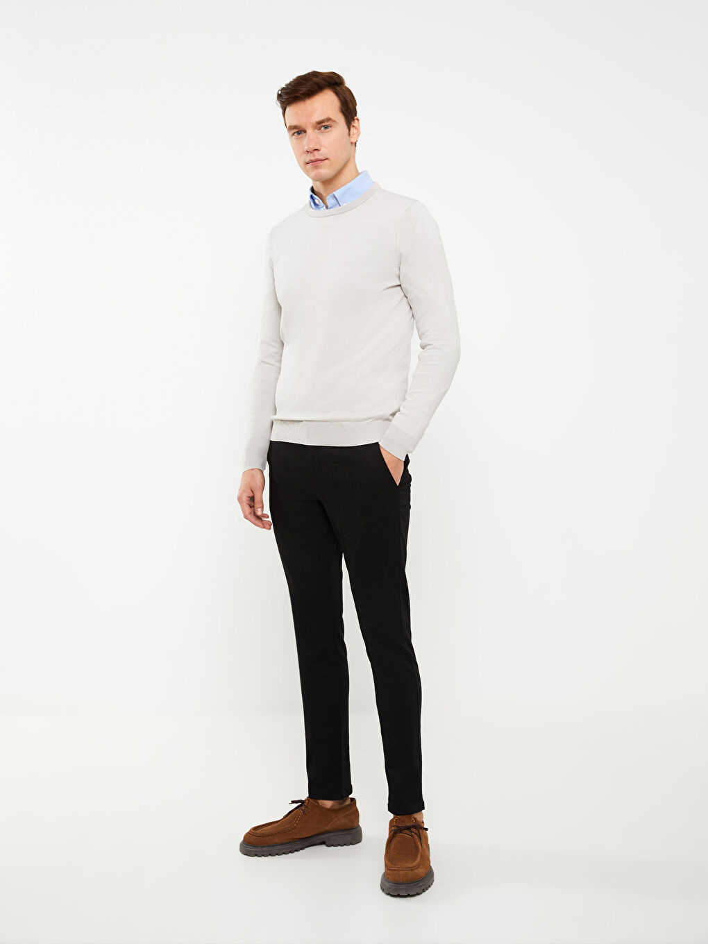 LCWAIKIKI Classic Yeni Siyah Skinny Fit Gabardin Erkek Chino Pantolon