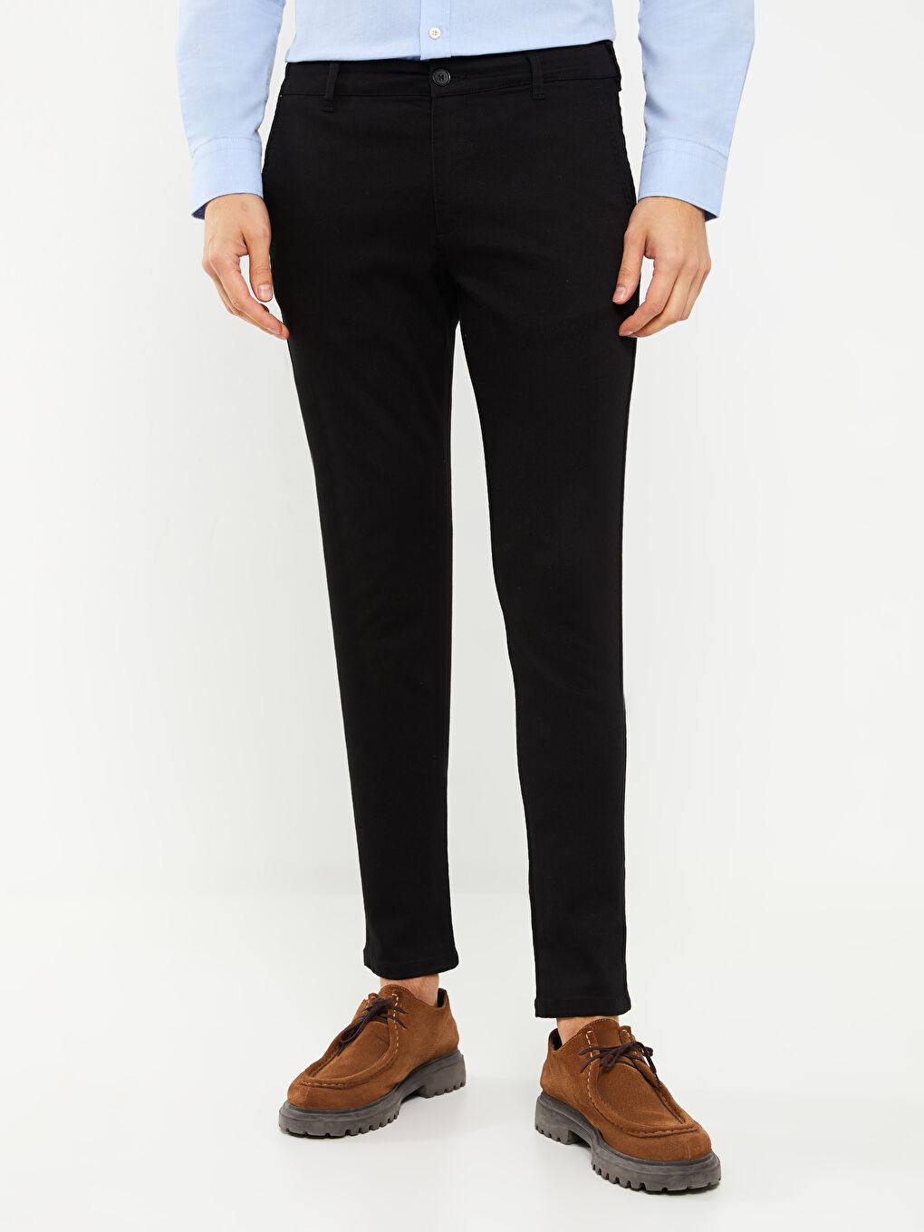 LCWAIKIKI Classic Yeni Siyah Skinny Fit Gabardin Erkek Chino Pantolon - 3