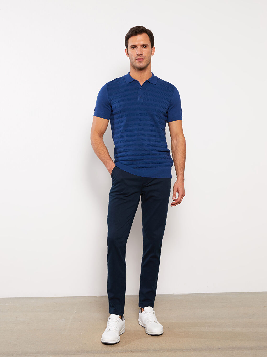 بنطلون تشينو جبردين بقصة رفيعة للرجال-1