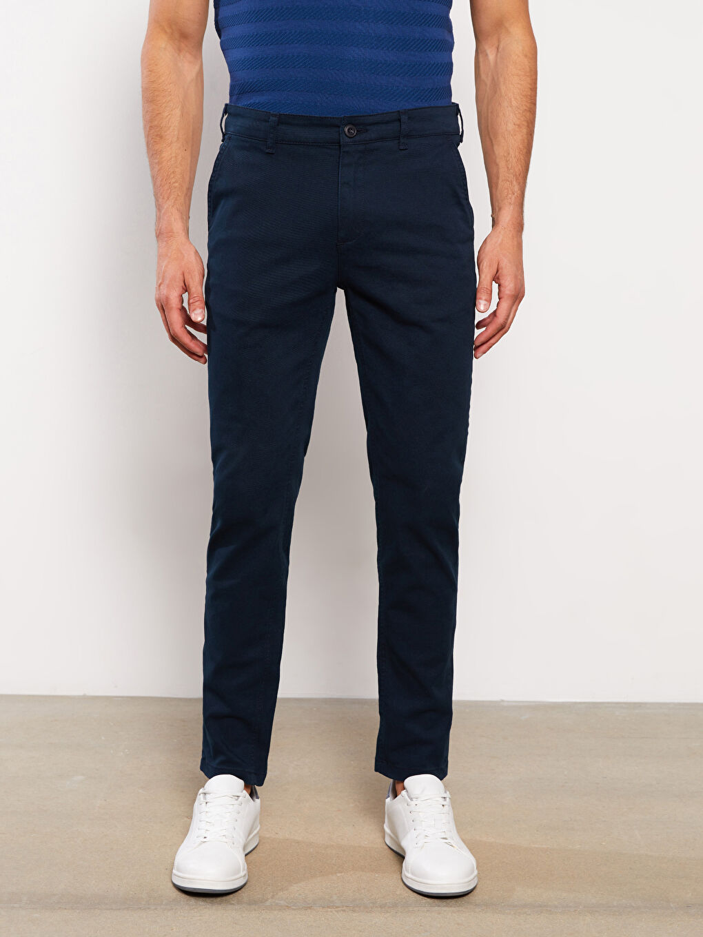 بنطلون تشينو جبردين بقصة رفيعة للرجال-3