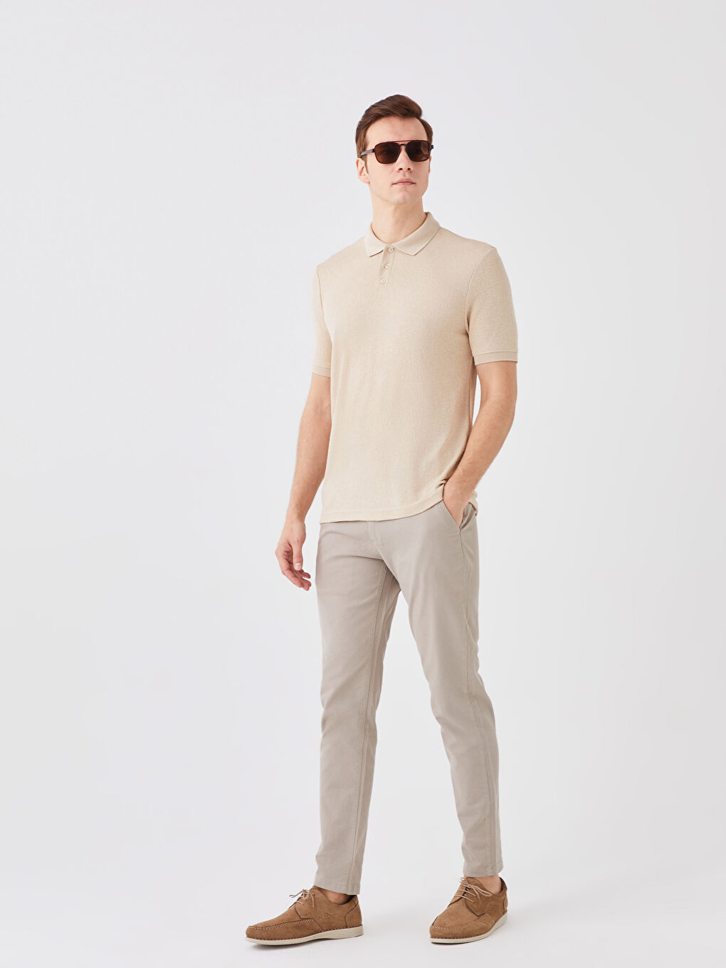 LC Waikiki Uske Gabardinske Muške Chino Pantalone -S30629Z8-PWN