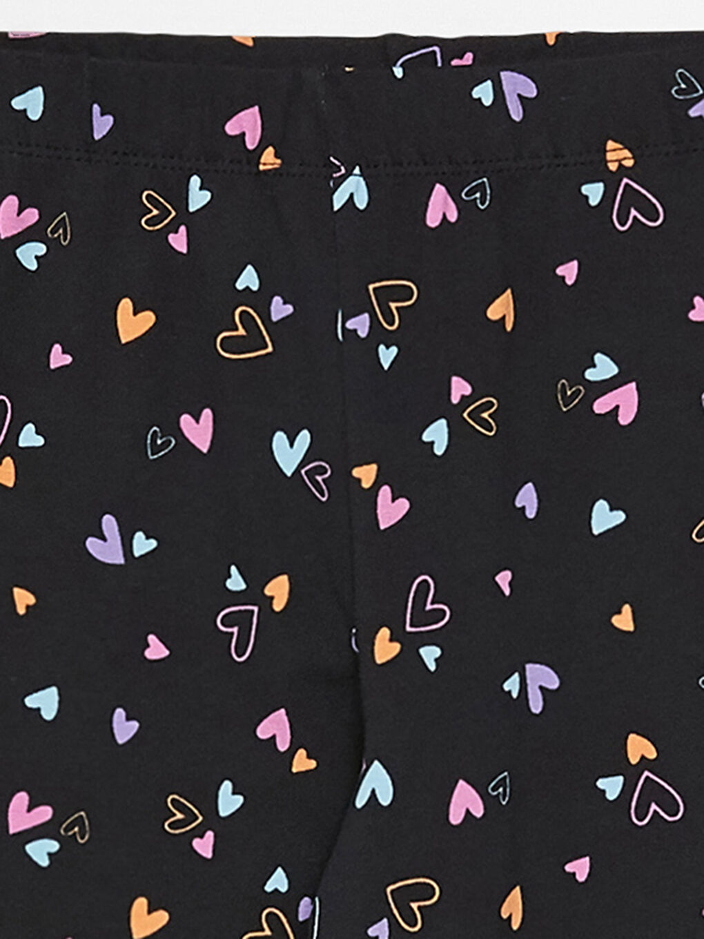 Siyah Beli Lastikli Desenli Kız Çocuk Tayt-2