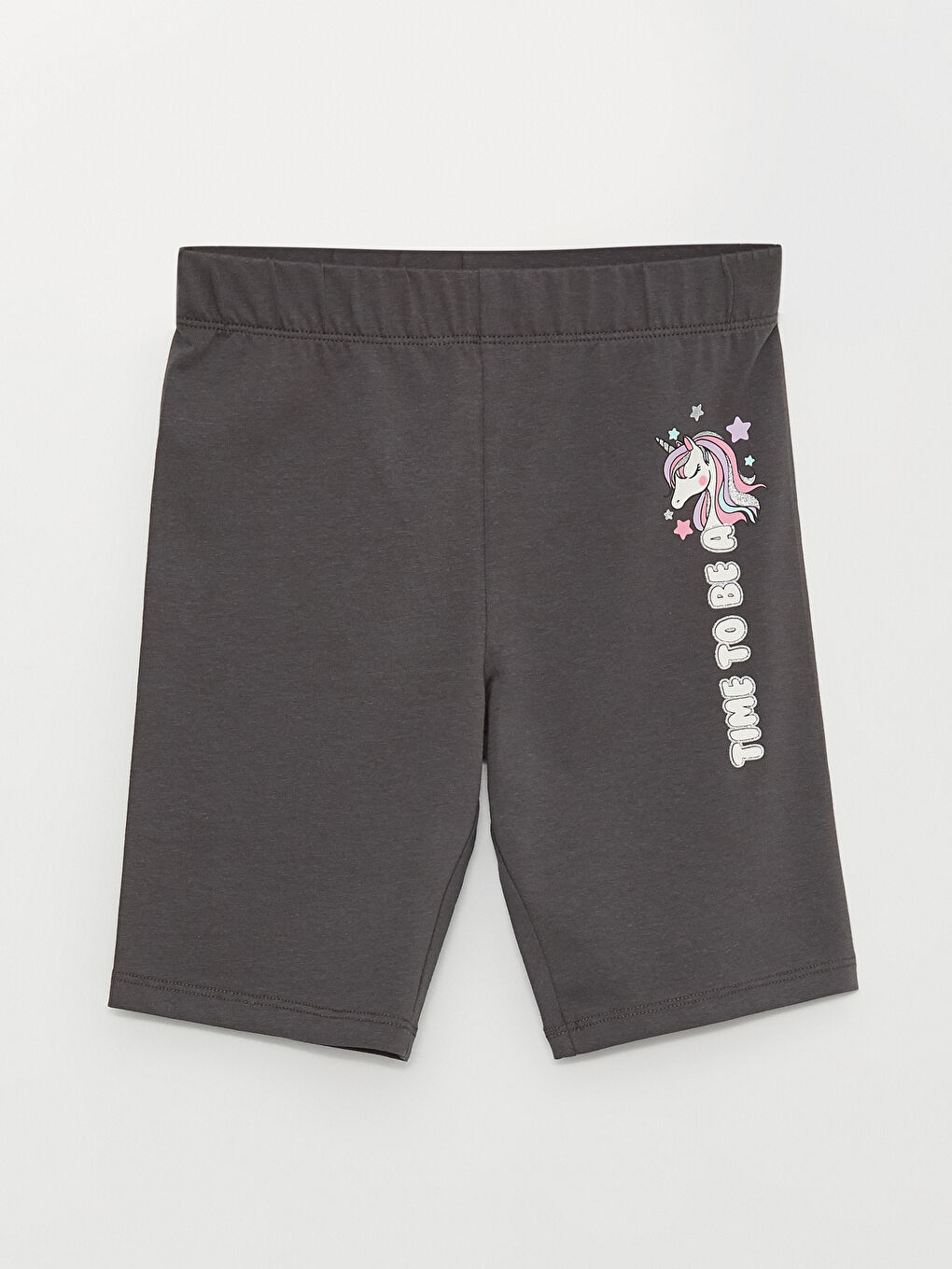 Elastic Waist Printed Girls' Short Leggings