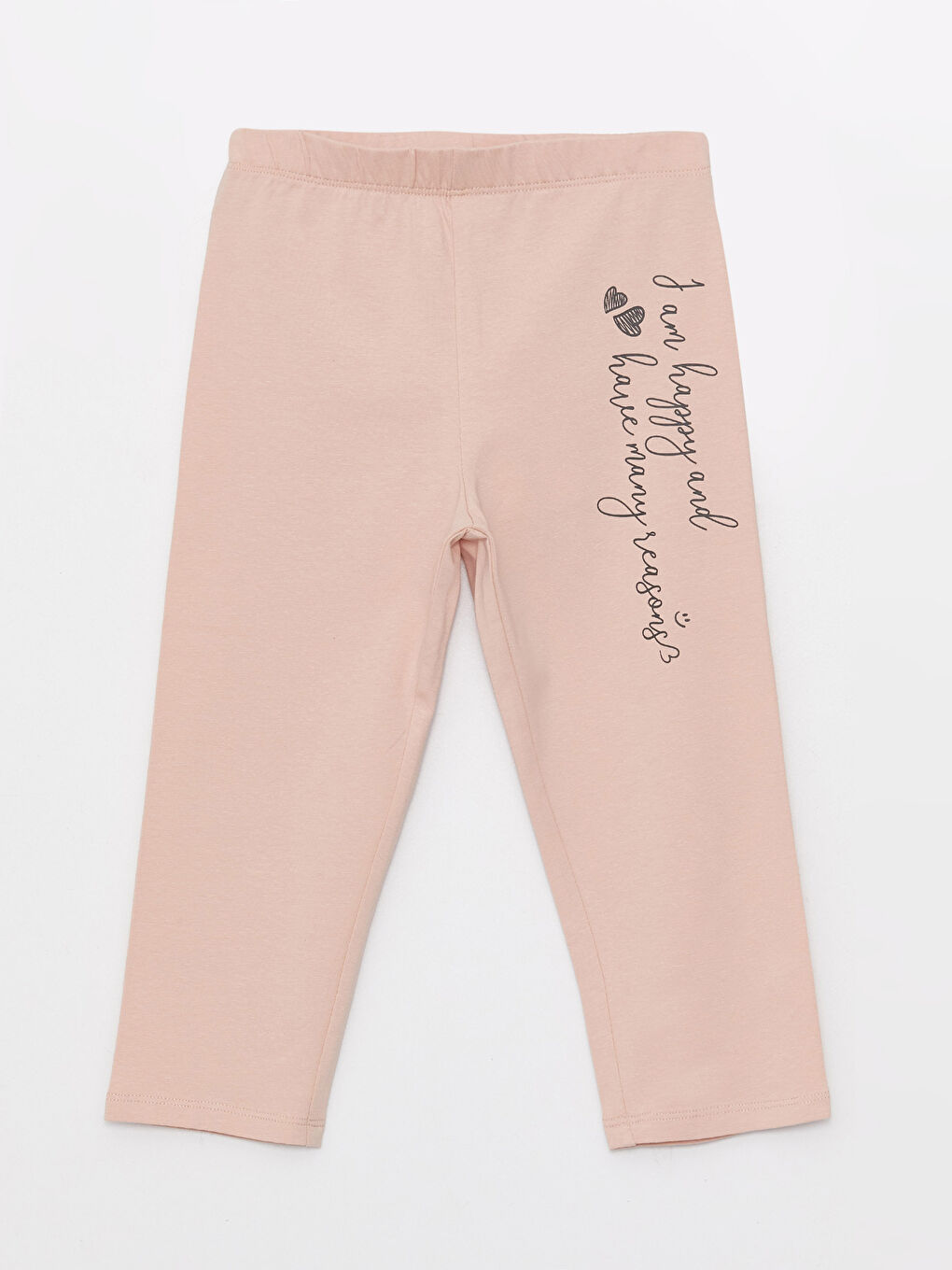 LCW Kids Girls' Printed 3/4 Length Leggings with Elastic Waist -S30652Z4-G4J