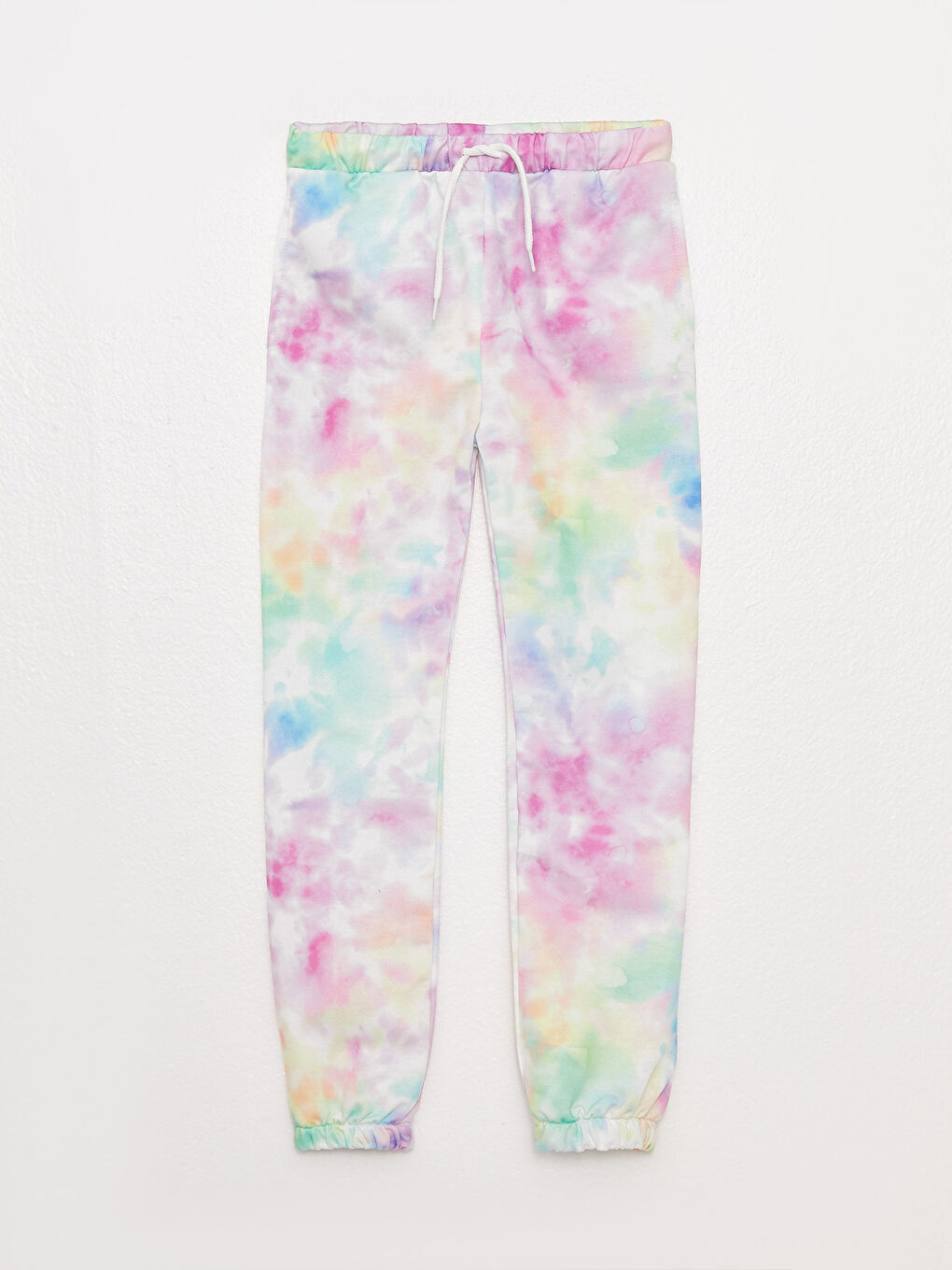 Elastic Waist Batik Patterned Girls' Sweatpants