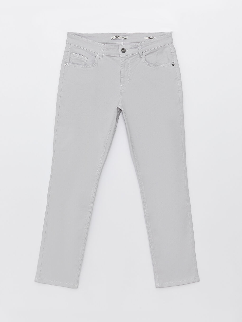 Gri Dar Kalıp Erkek Chino Pantolon-5