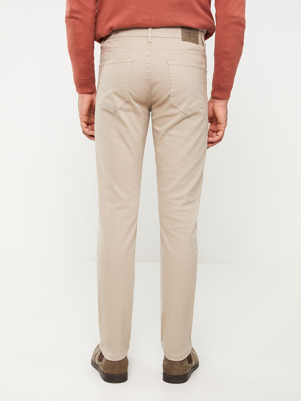 Bej Dar Kalıp Erkek Chino Pantolon-3