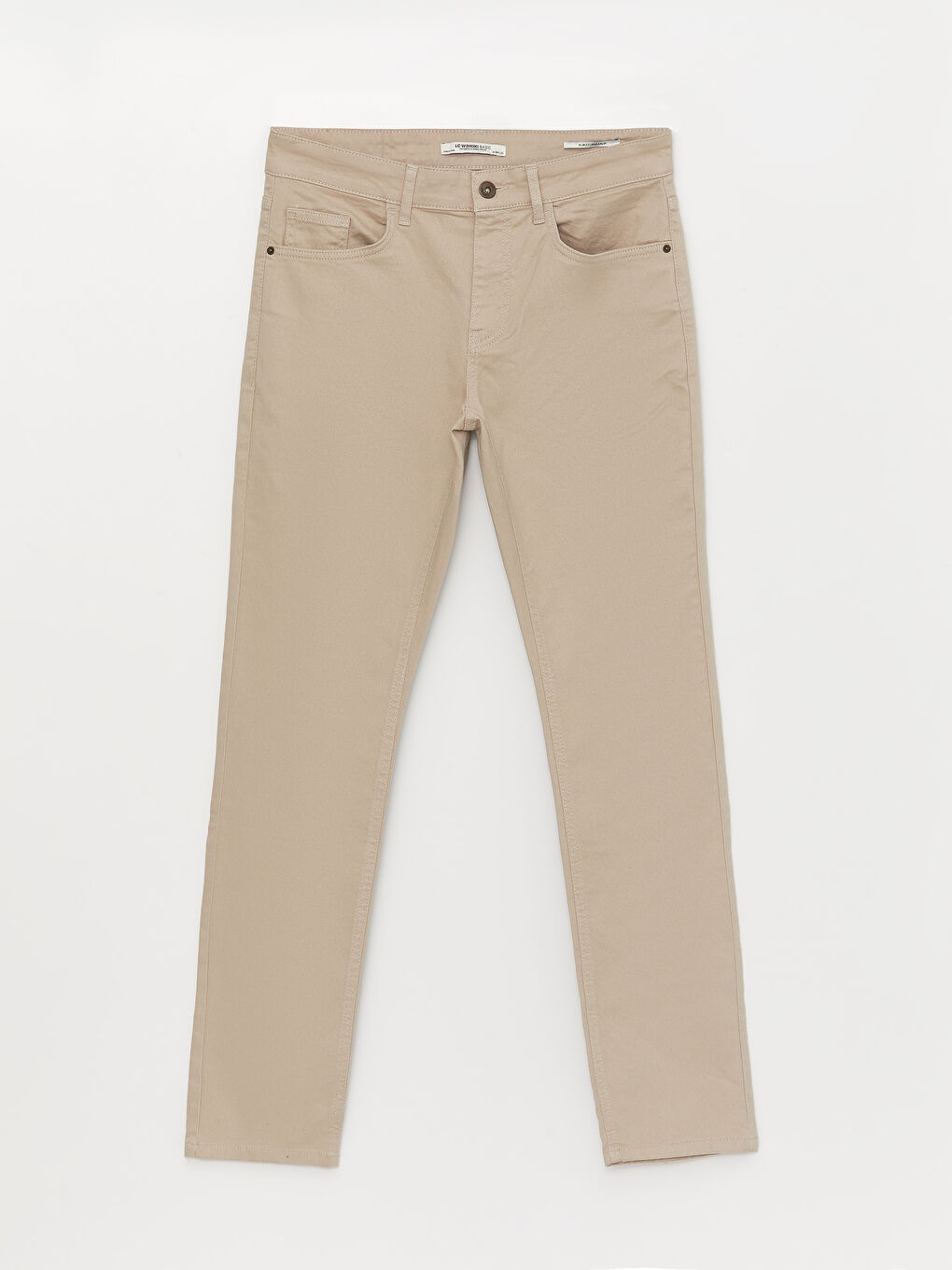 Bej Dar Kalıp Erkek Chino Pantolon-4