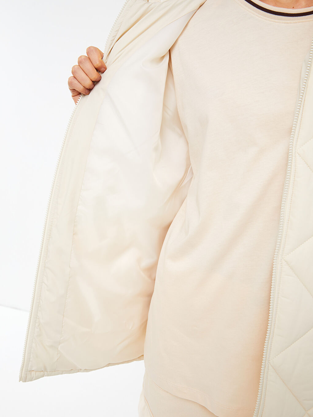 Hooded Quilted Long Sleeve Women's Puffer -S30675Z8-QKP