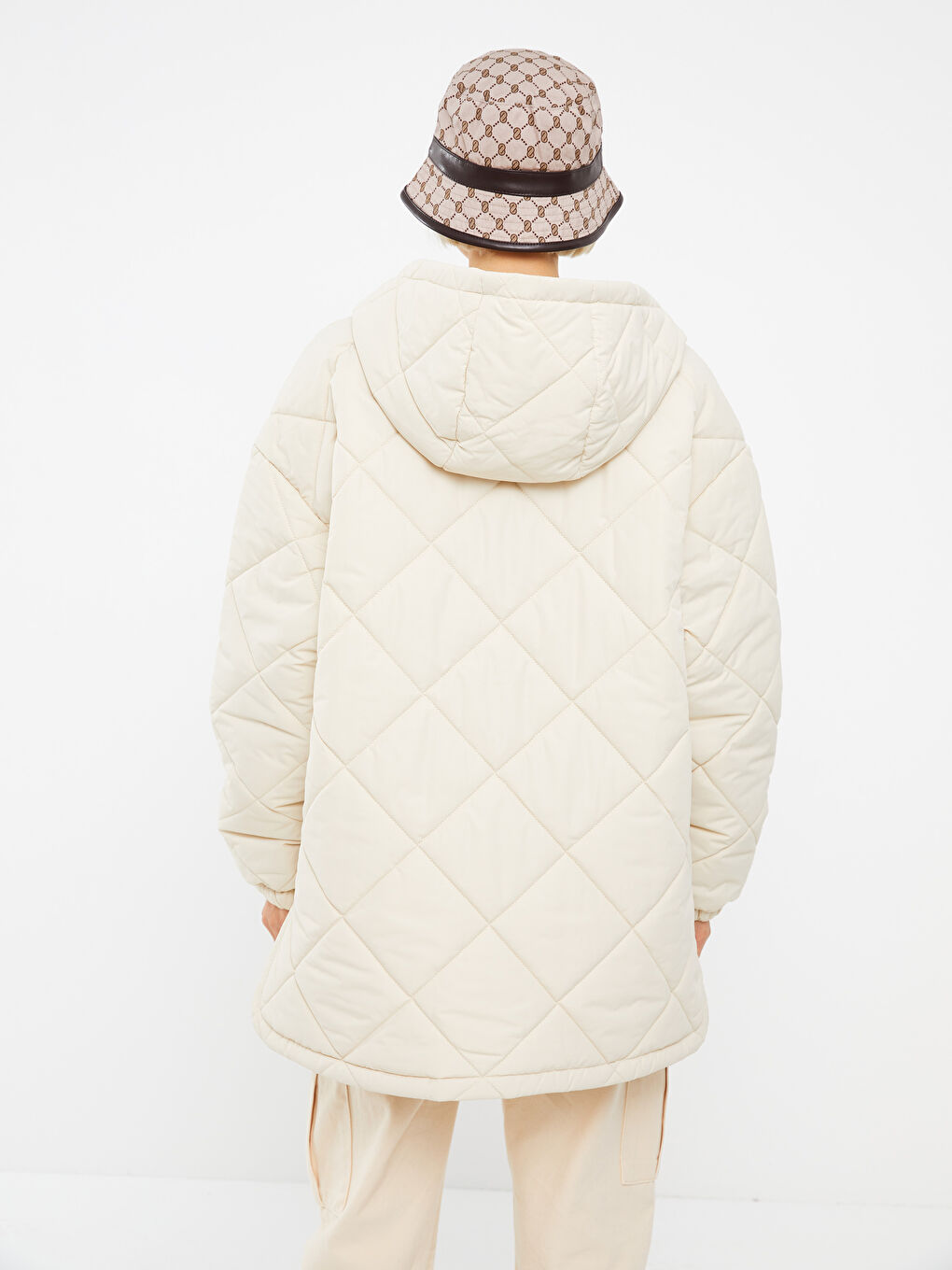 Hooded Quilted Long Sleeve Women's Puffer -S30675Z8-QKP