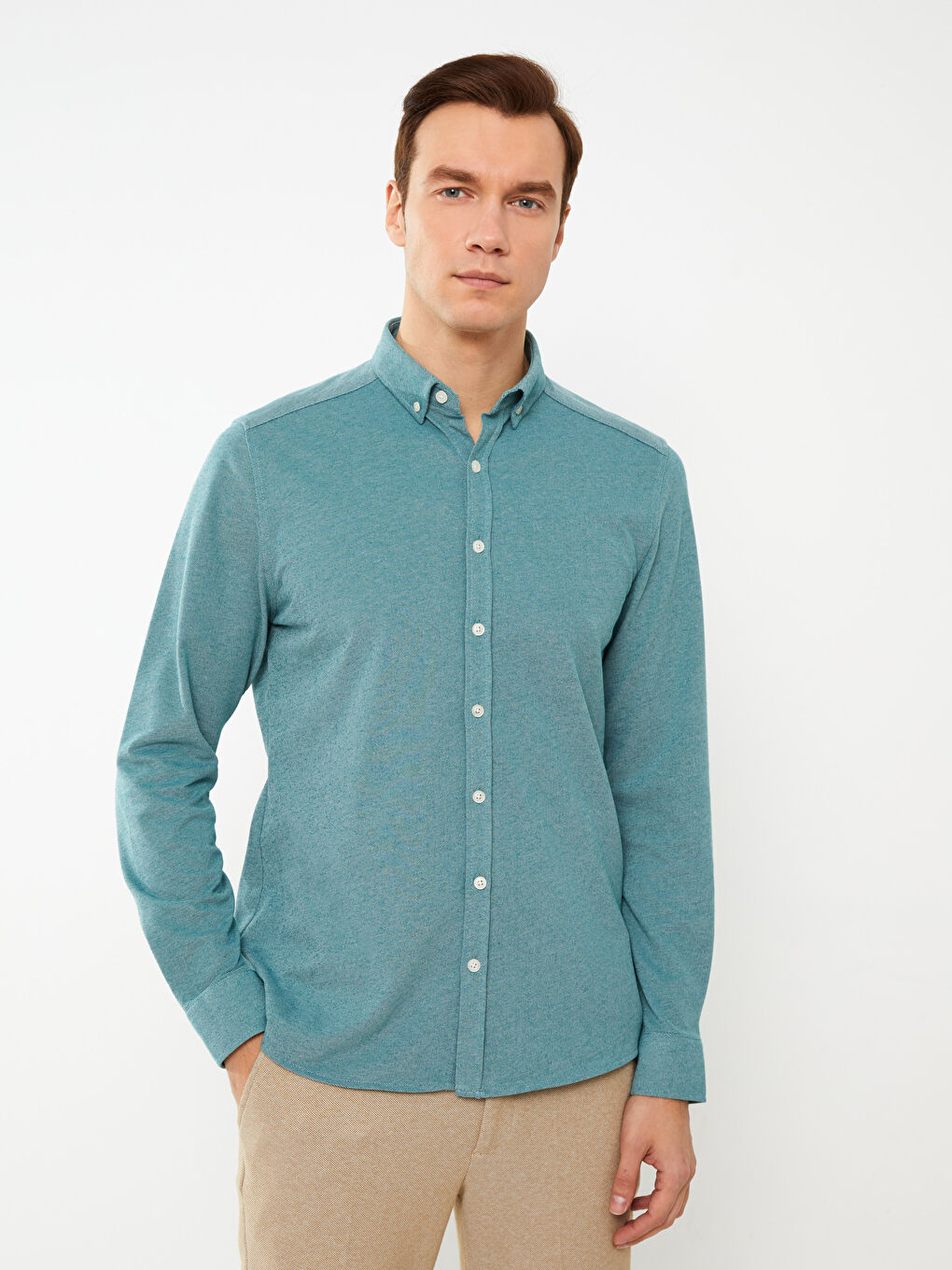 LCWAIKIKI Basic Slim Fit Long Sleeve Men's Shirt -S30678Z8-CS4