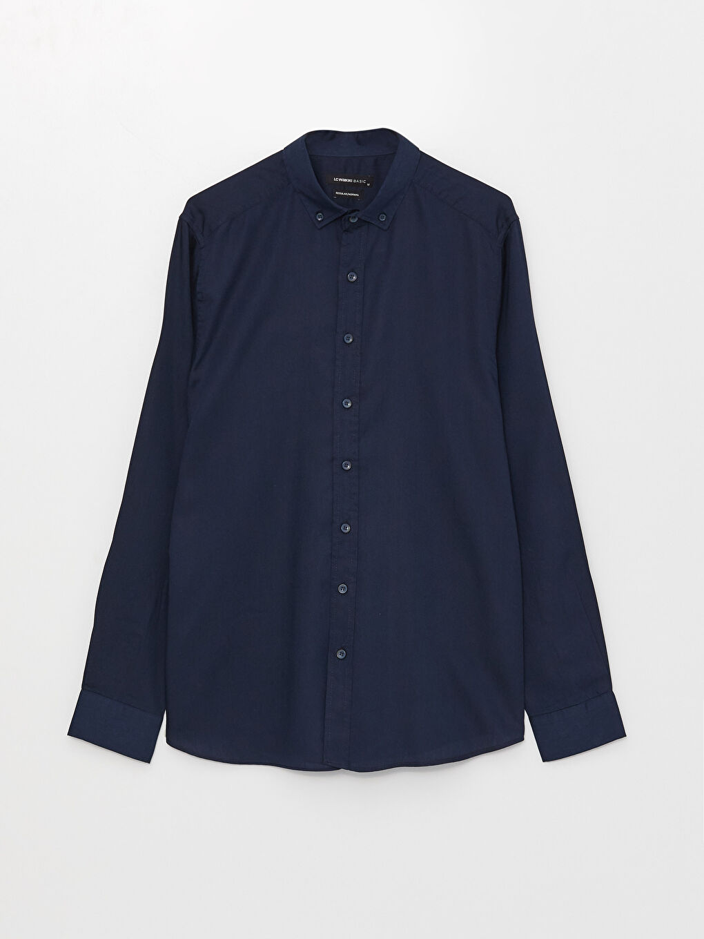 Lacivert Regular Fit Uzun Kollu Erkek Gömlek-5