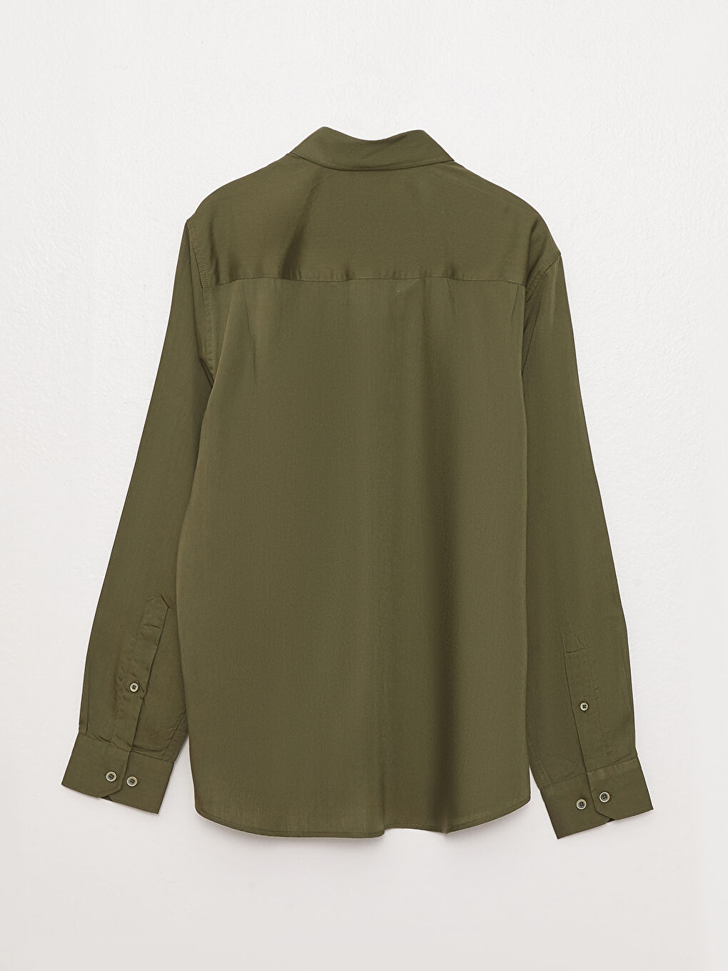 LCWAIKIKI Basic Haki Regular Fit Uzun Kollu Erkek Gömlek - 6