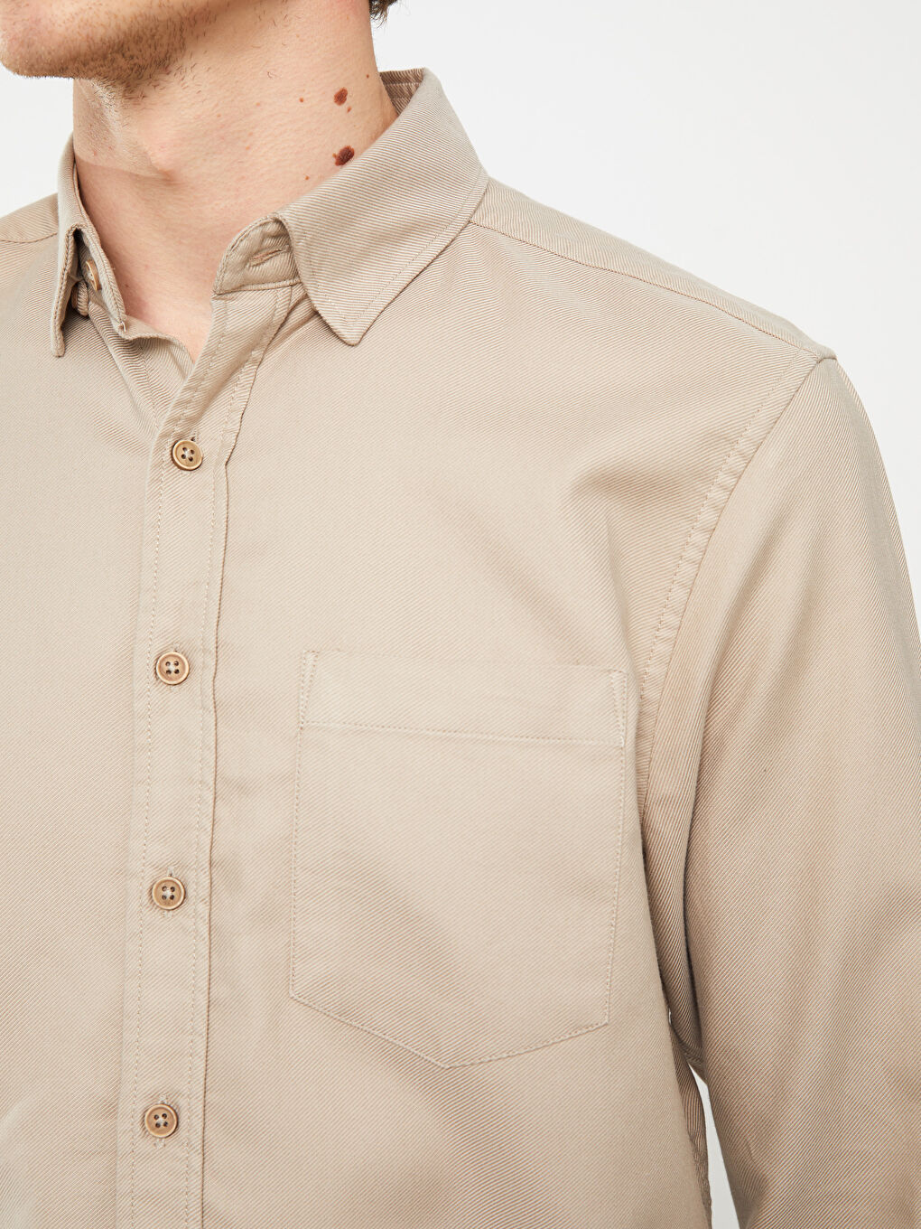 Regular Fit Long Sleeve Gabardine Men's Shirt-3