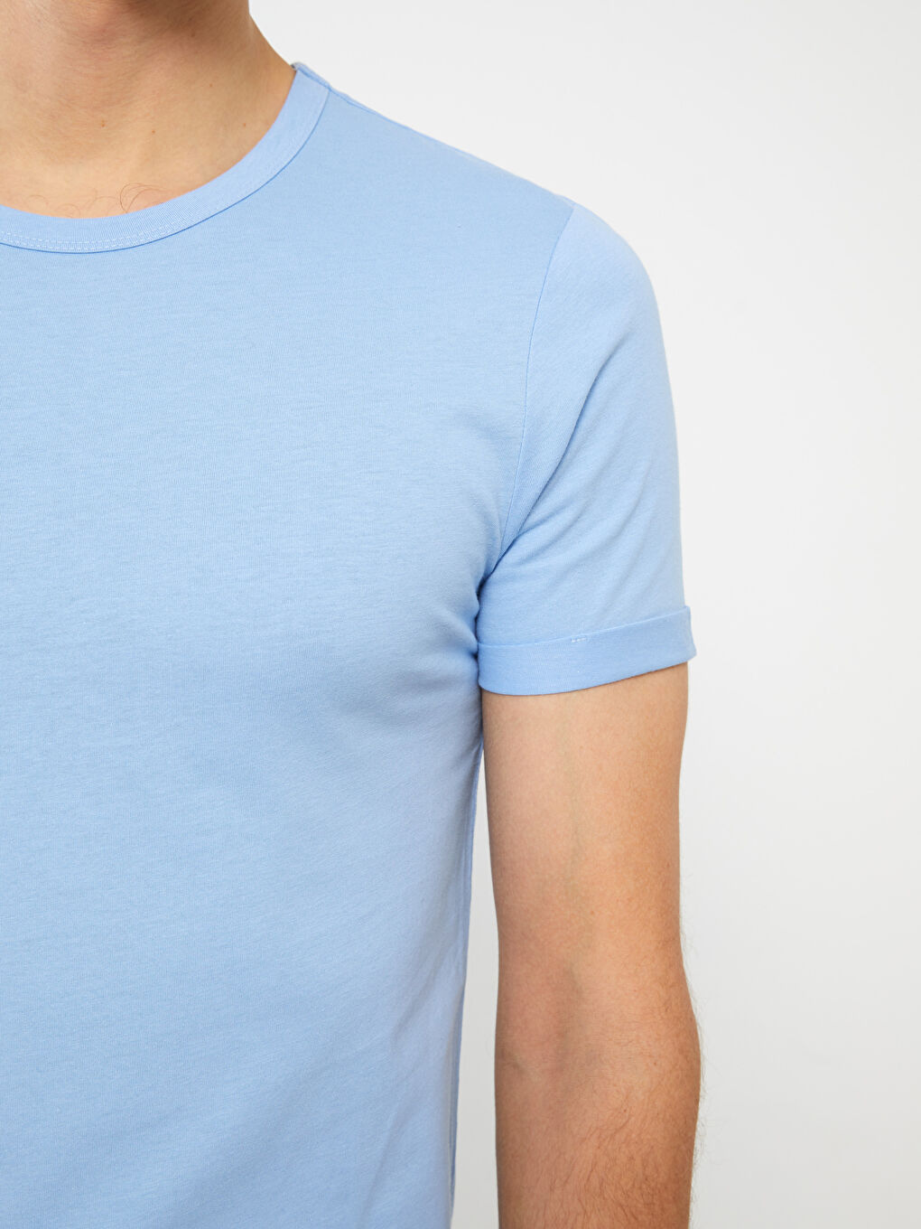 Tricou pentru Bărbați din Jerseu cu Guler Rotund-3