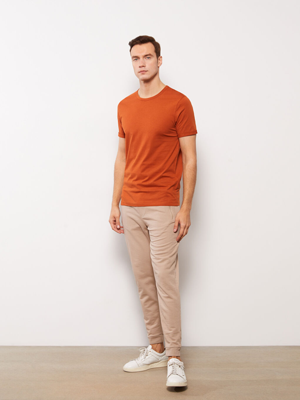 Tricou pentru Bărbați din Jerseu cu Guler Rotund-2