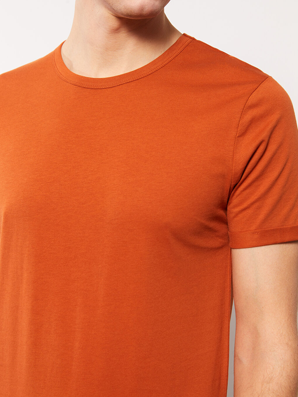 Tricou pentru Bărbați din Jerseu cu Guler Rotund-3