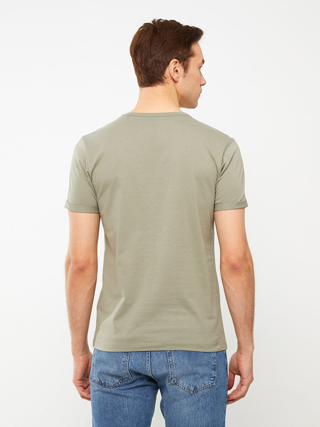 Tricou pentru Bărbați din Jerseu cu Guler Rotund-4