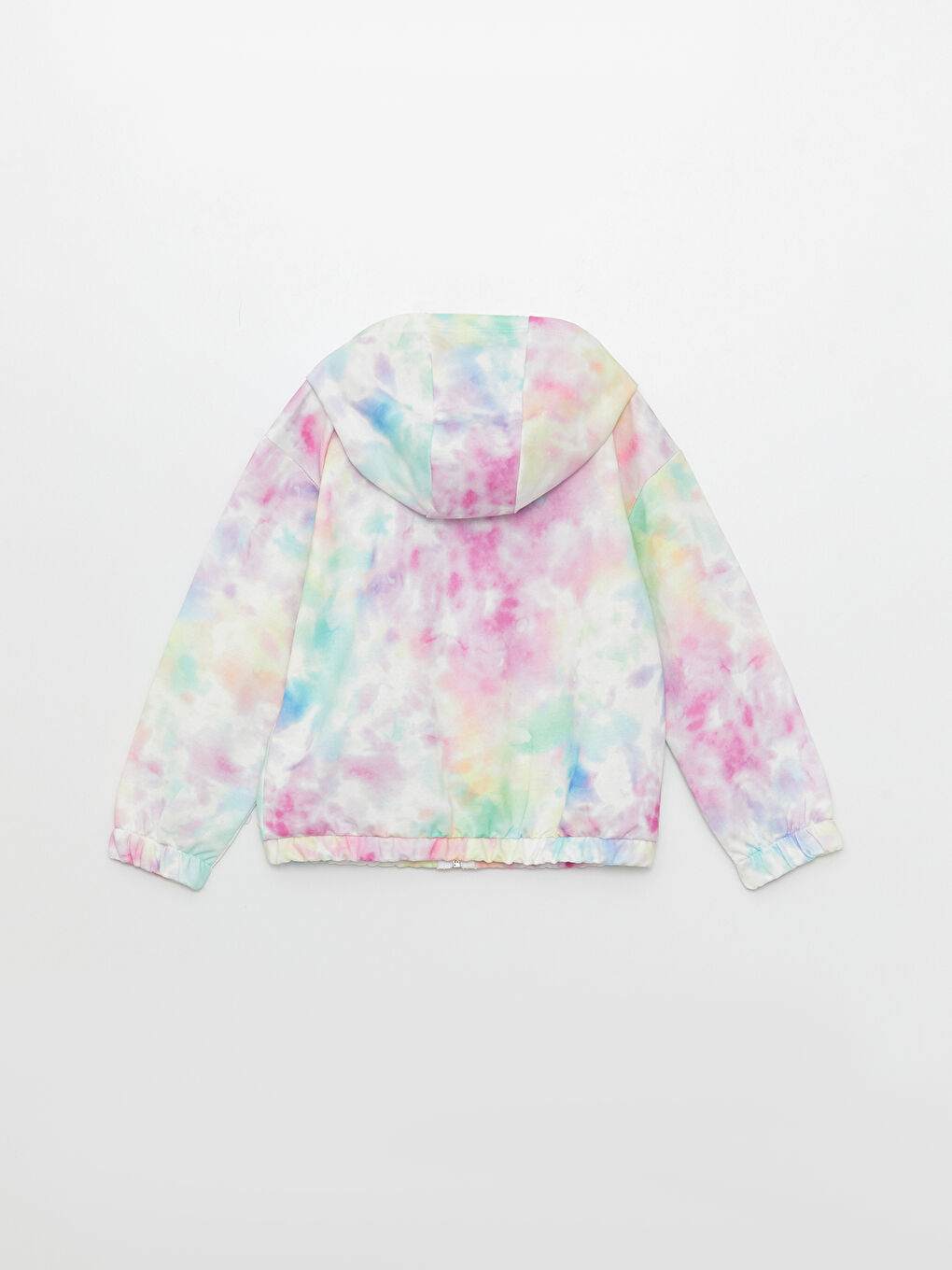 Karışık Kapüşonlu Baskılı Uzun Kollu Kız Çocuk Fermuarlı Sweatshirt-1