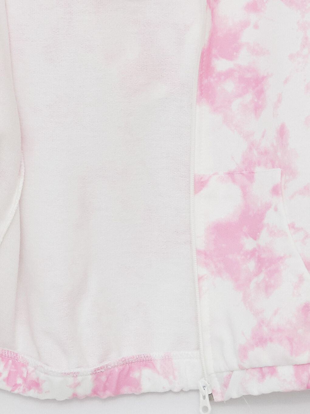 Толстовка на молнии с капюшоном, узором батик и длинным рукавом для девочек-1