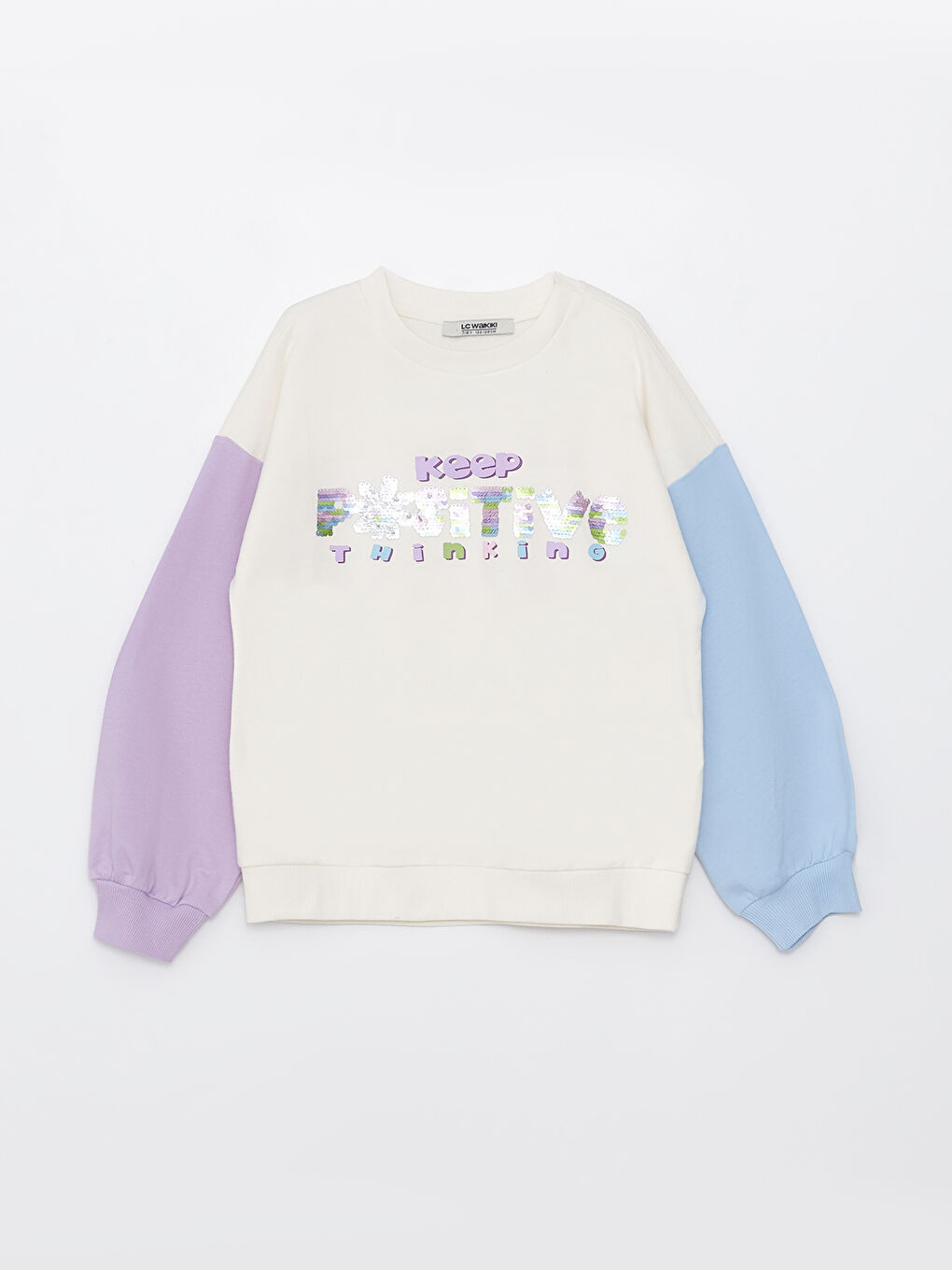 Crew Neck Printed Long Sleeve Girls' Sweatshirt -S30697Z4-FEL