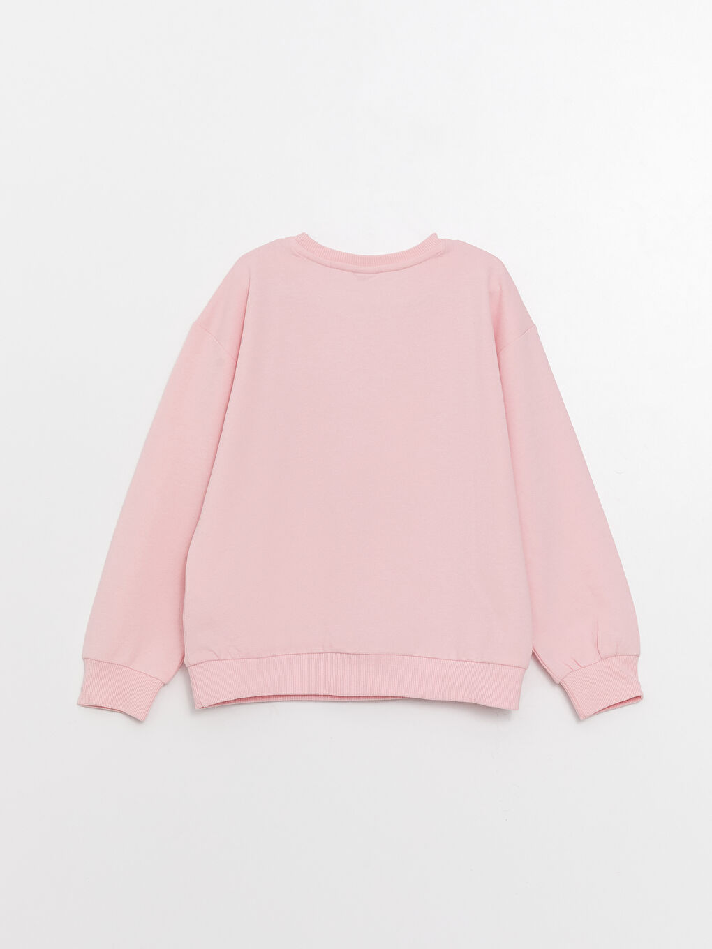 سويت شيرت كم طويل مطبوع بياقة دائرية للبنات-1