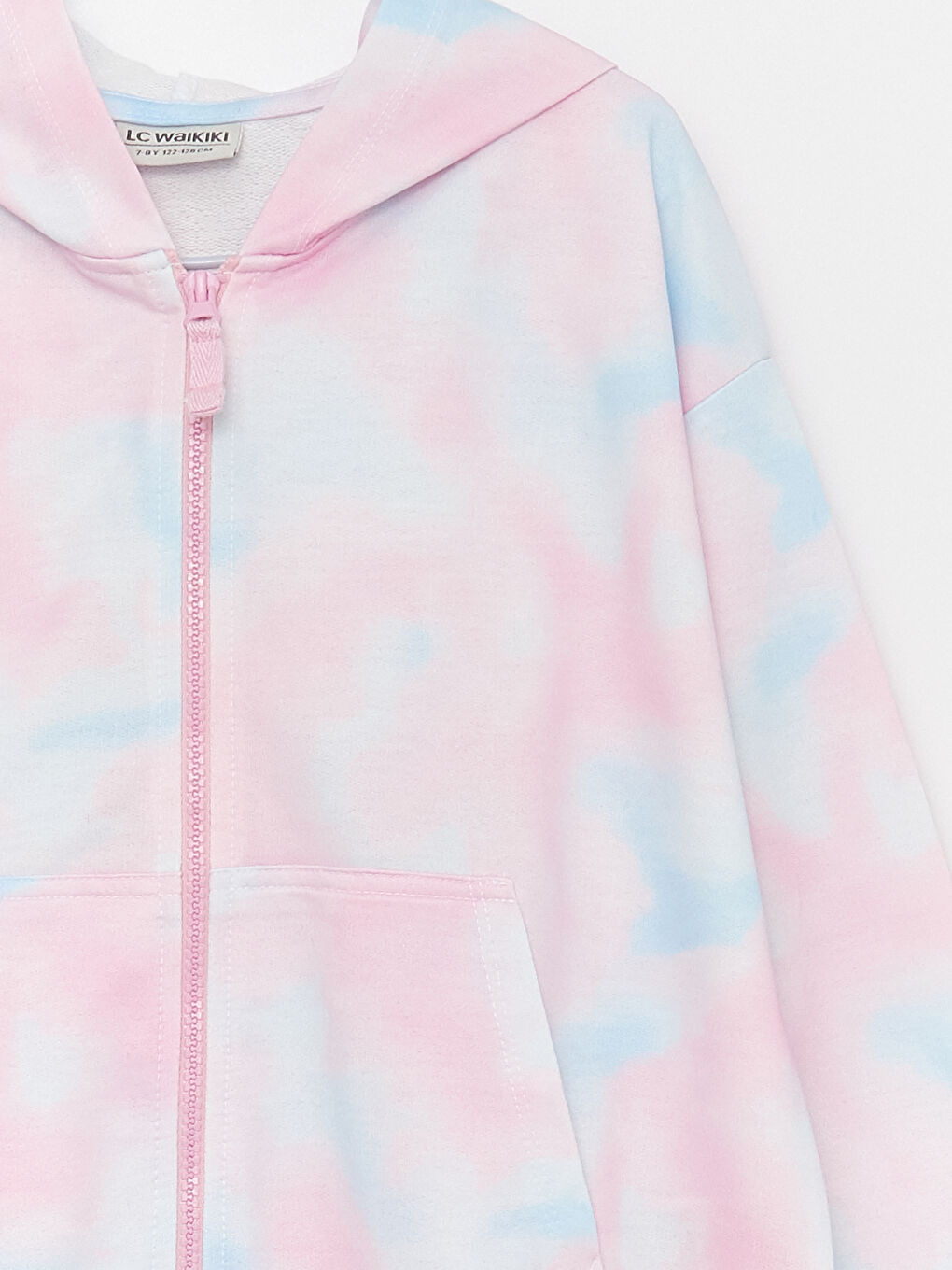 Hanorac cu Fermoar pentru Fete, cu Glugă, Model Batik și Mânecă Lungă-2