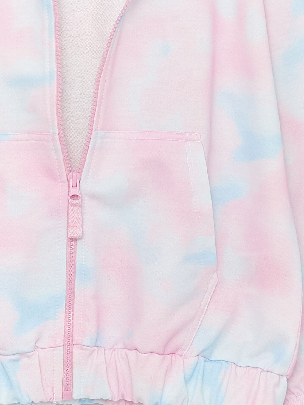 Hanorac cu Fermoar pentru Fete, cu Glugă, Model Batik și Mânecă Lungă-3