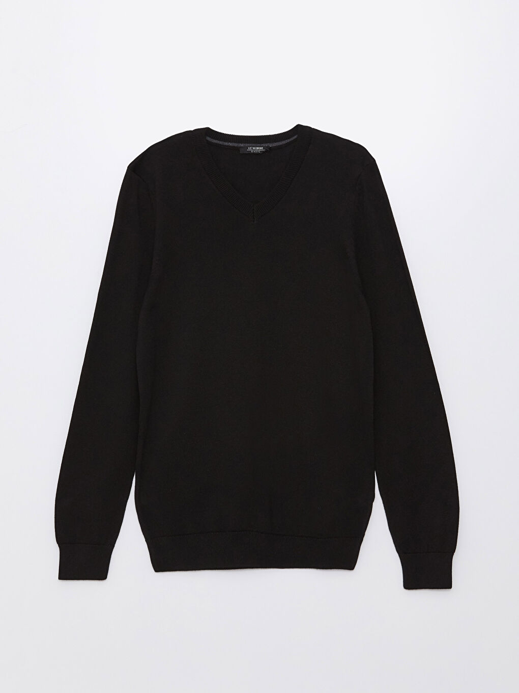 سترة تريكو بياقة على شكل حرف V وكم طويل للرجال-5