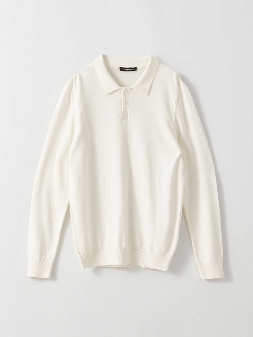 Мужской трикотажный свитер с длинным рукавом и воротником-поло-5