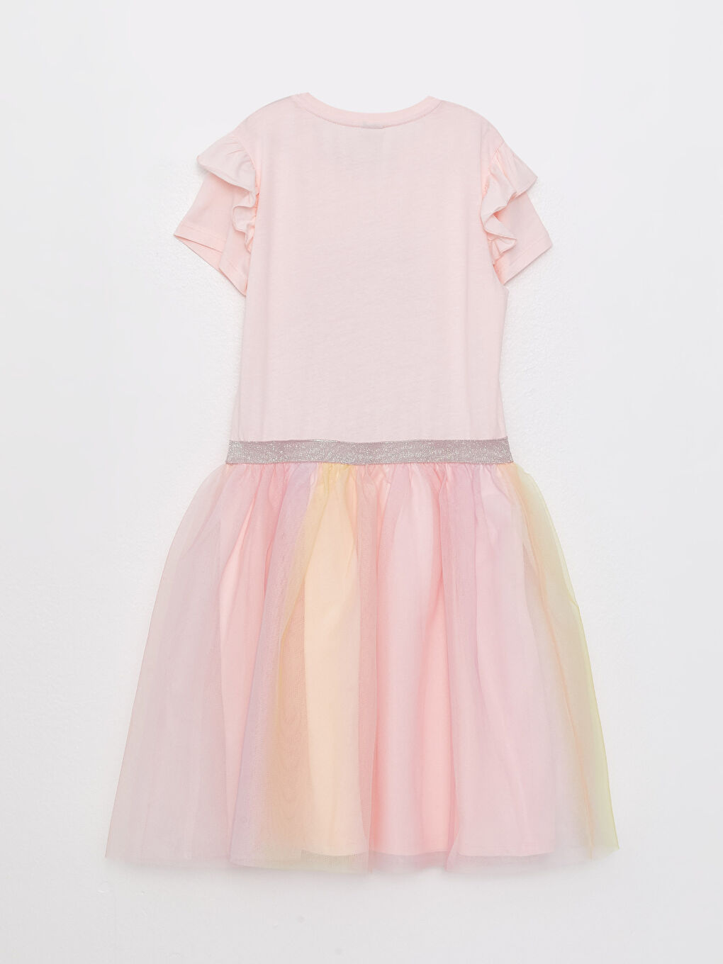 მრგვალი საყელო ნაბეჭდი მოკლე სახელო გოგონების კაბა და გვირგვინი-1