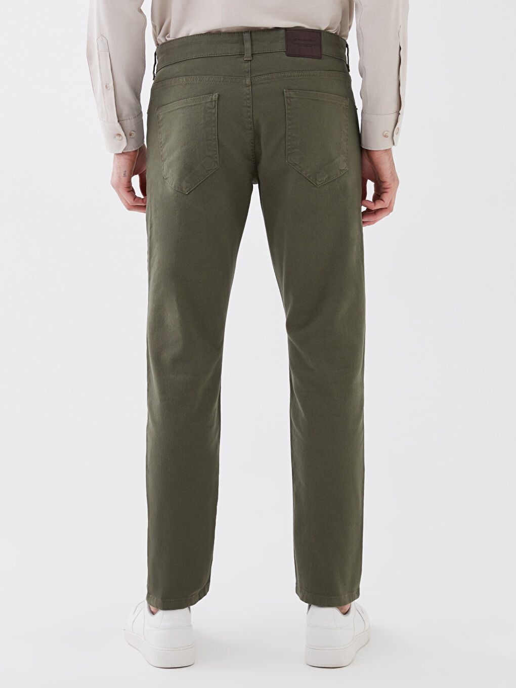 Haki Standart Kalıp Erkek Chino Pantolon-4