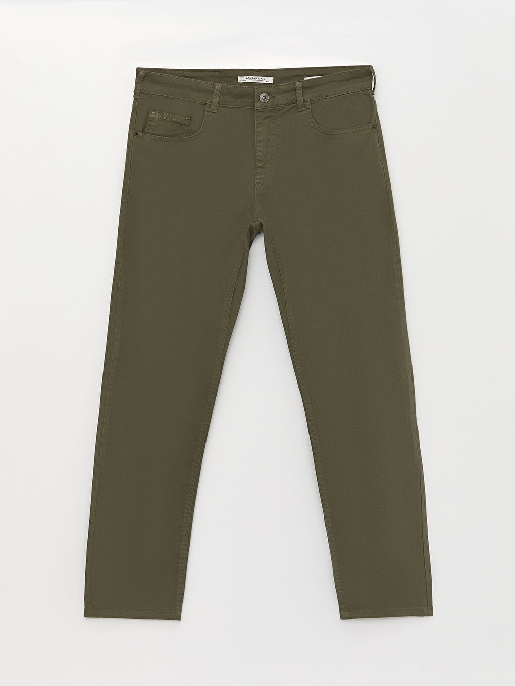 Haki Standart Kalıp Erkek Chino Pantolon-5