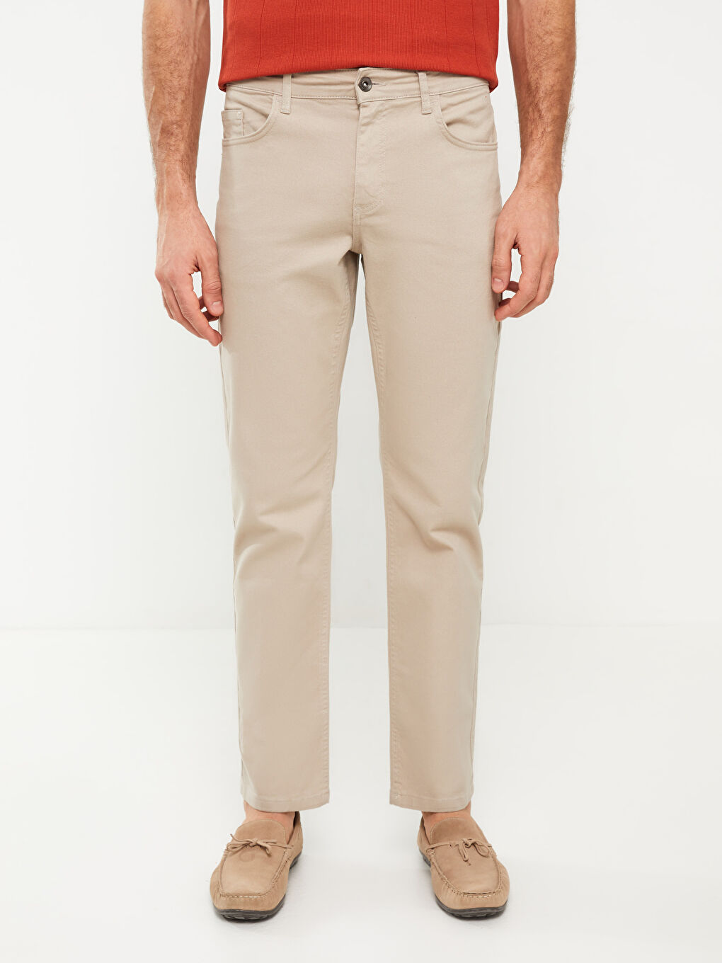 بنطلون تشينو بقصة عادية - للرجال-2