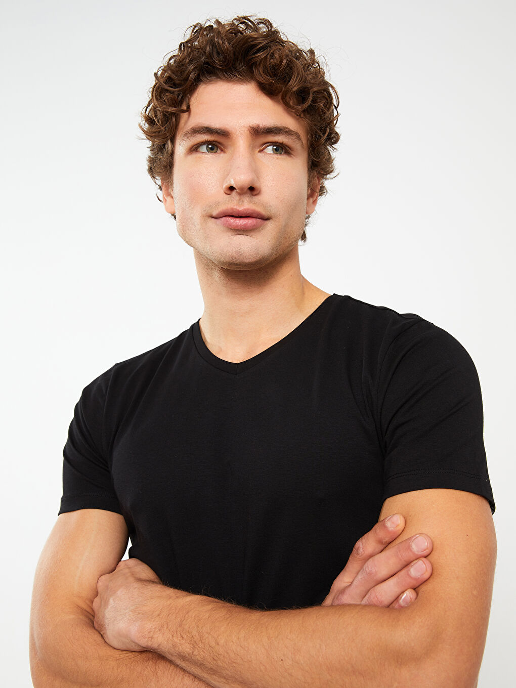 V-Neck Short Sleeve Jersey Men's T-Shirt-1