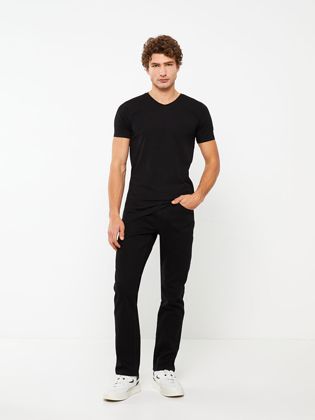 V-Neck Short Sleeve Jersey Men's T-Shirt-2