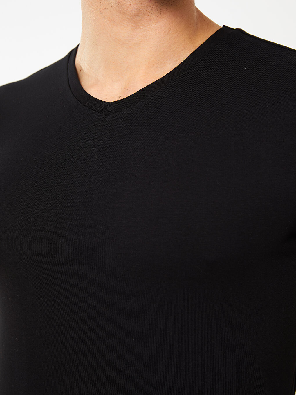 V-Neck Short Sleeve Jersey Men's T-Shirt-3