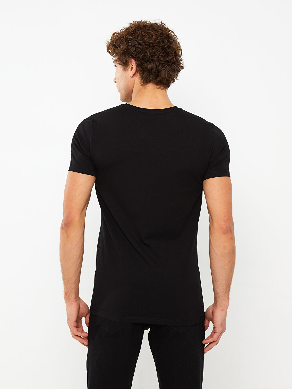 V-Neck Short Sleeve Jersey Men's T-Shirt-4