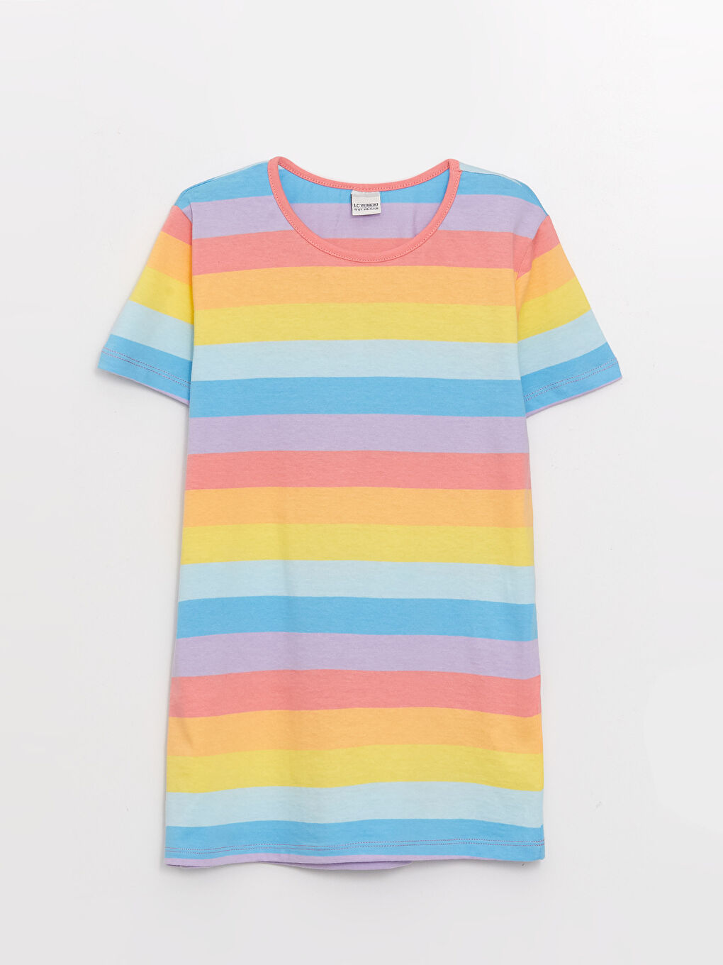 Crew Neck Striped Short Sleeve Girls' T-Shirt