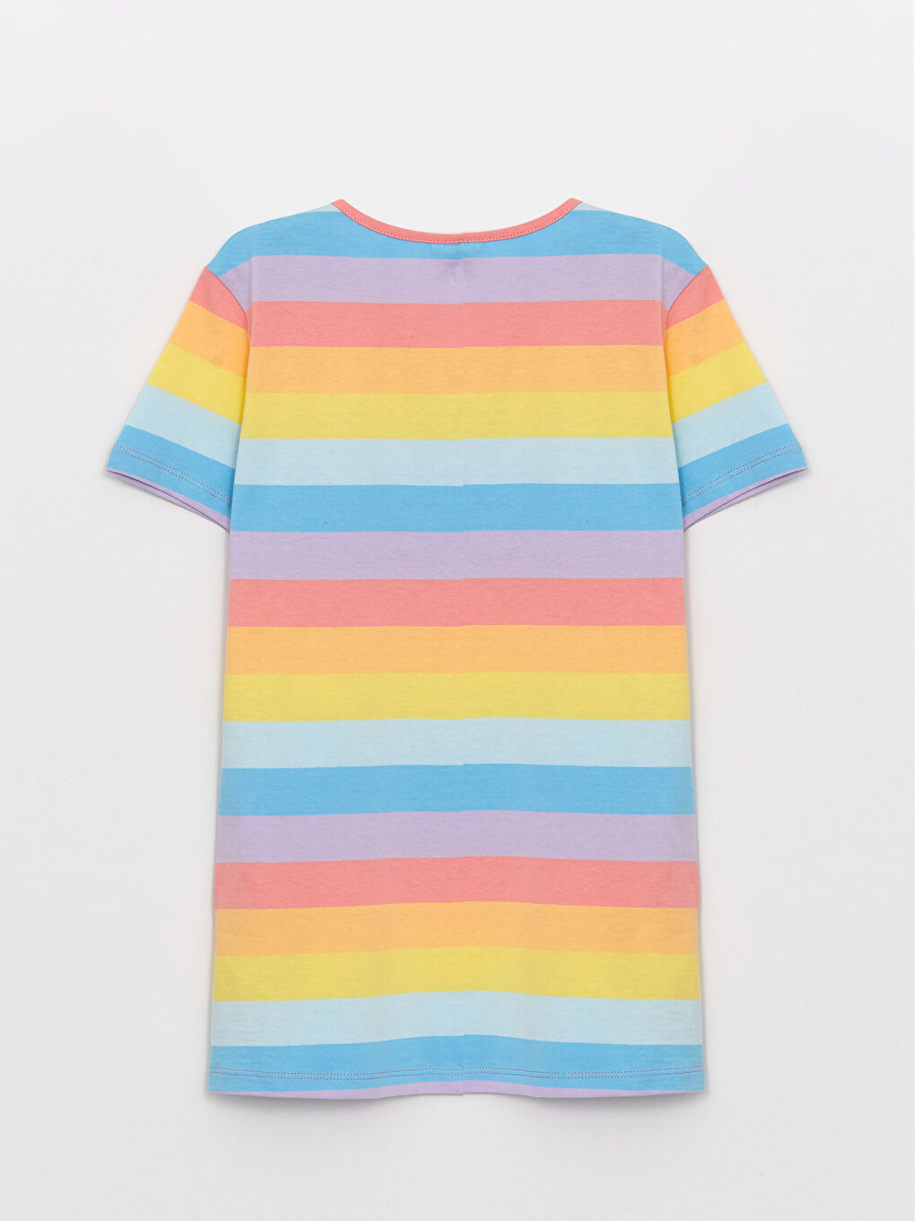 Crew Neck Striped Short Sleeve Girls' T-Shirt-1