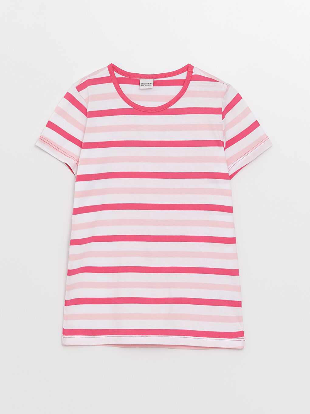 Crew Neck Striped Short Sleeve Girls' T-Shirt