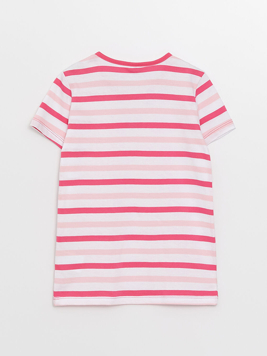 Crew Neck Striped Short Sleeve Girls' T-Shirt-1