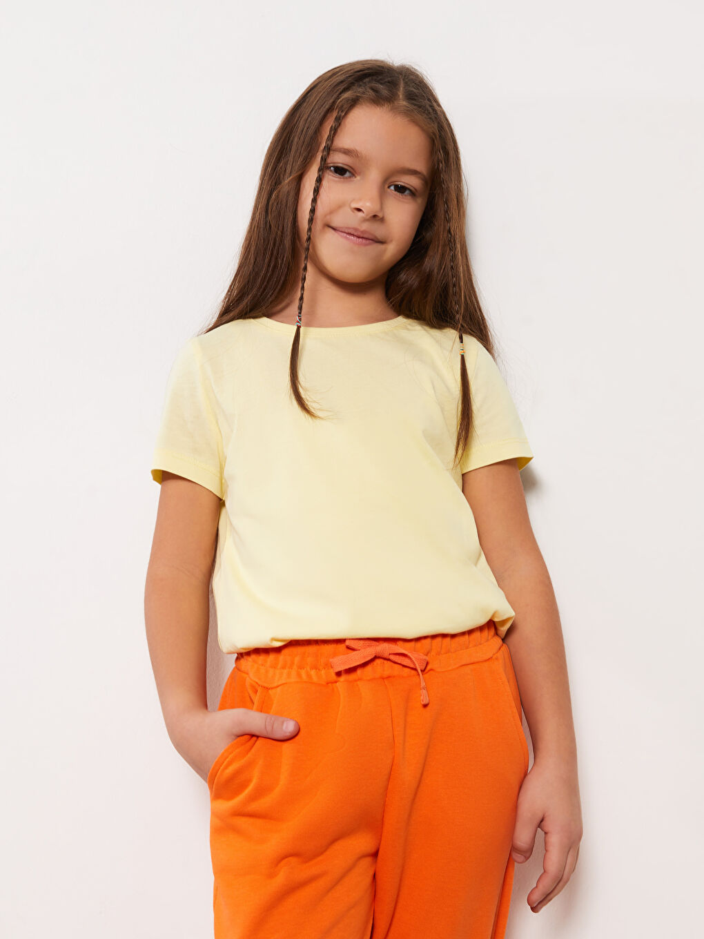 LCW Kids Crew Neck Basic Short Sleeve Girls' T-Shirt -S30806Z4-FEY