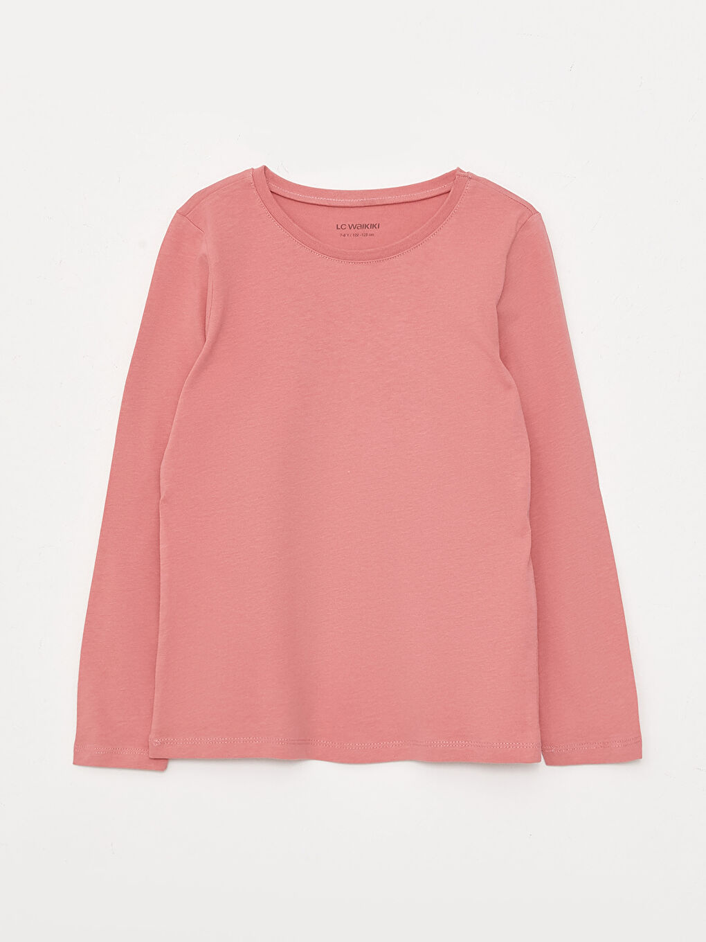 T-Shirt Basique à Manches Longues et Col Rond pour Filles